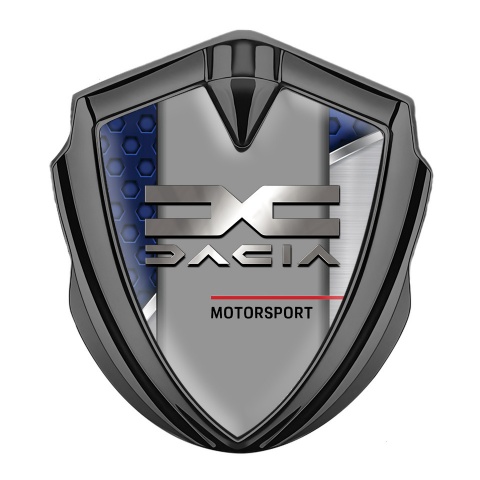 Dacia Emblem Auto Zeichen Graphit Tonfarbe Silber Blau Basis mit Metallicsh Logo