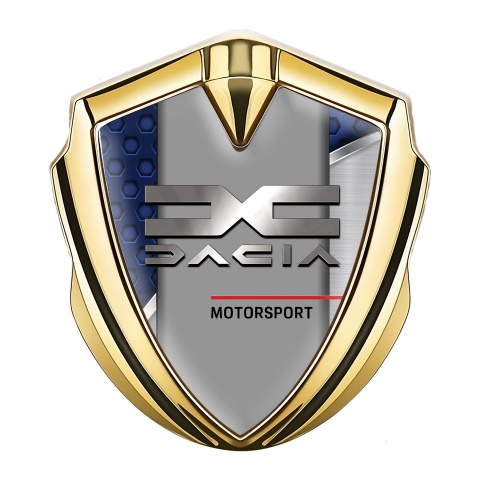 Dacia Emblem Auto Zeichen Goldtonfarbe Silber Blau Basis mit Metallicsh Logo