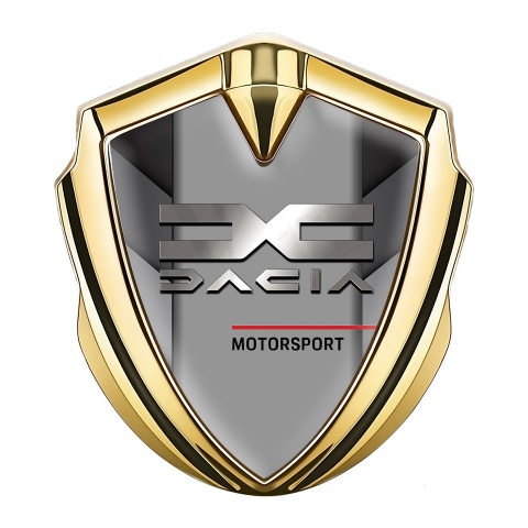 Dacia Emblem Auto Zeichen Goldtonfarbe Grau V Form Elemente und Grau Logo Panel
