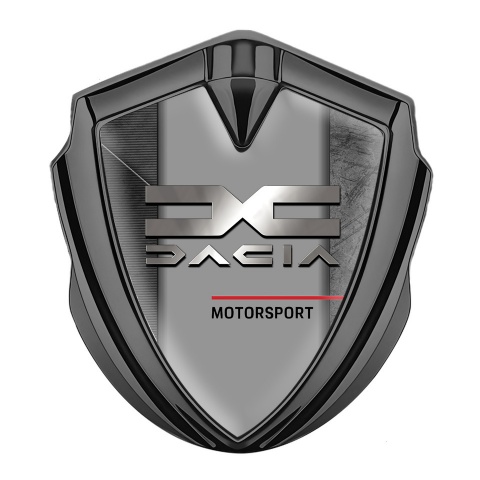 Dacia Selbstklebendes Metallaufkleber Emblem Graphit Tonfarbe mit Steinstruktur Effekt Hintergrund