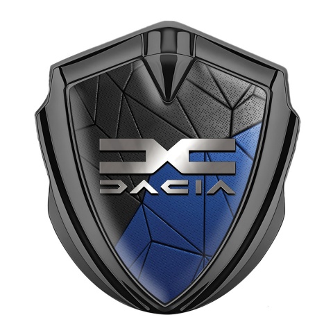 Dacia Emblem Aufkleber Autozubehor Graphit Tonfarbe Schwarz Blau Mozaik mit Metall Logo
