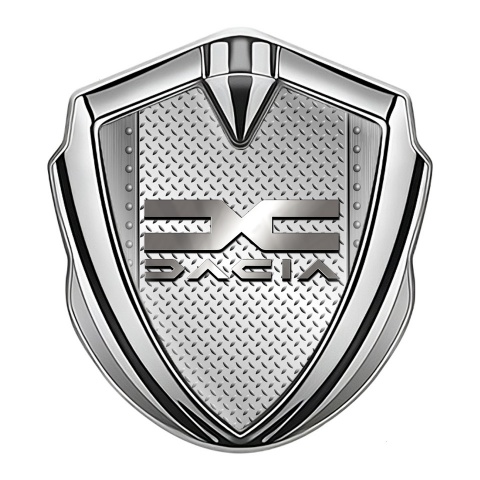 Dacia Emblem Abzeichen Silbertonfarbe Metallboden Basis Motiv und Metall Logo