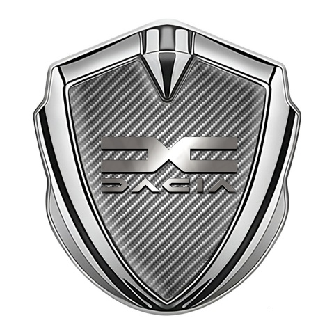 Dacia Emblem Auto Zeichen Silbertonfarbe Kohlenstoff Basis Version