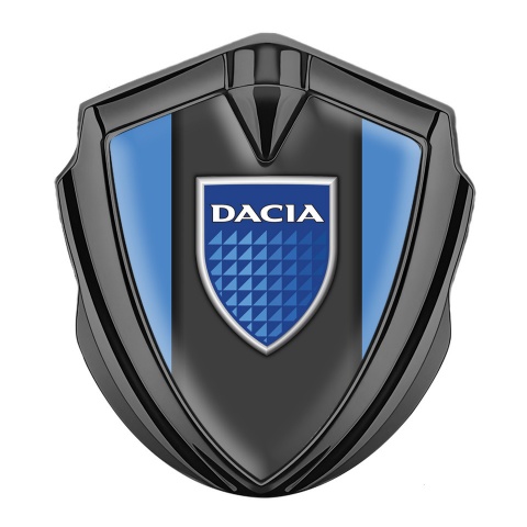 Dacia Emblem Auto Zeichen Graphit Tonfarbe Blau Basis mit Blau Schild Logo