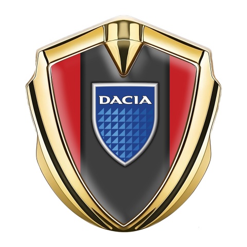 Dacia Emblem Aufkleber Autozubehor Goldtonfarbe Rote Fundament mit Logo Blau schild