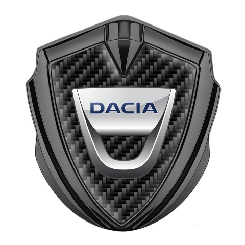 Dacia Seitenflugel Emblem Aufkleber Graphit Tonfarbe Schwarz carbon mit Klassisch Logo Stil