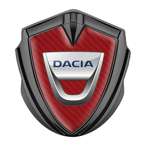 Dacia Emblem Abzeichen Graphit Tonfarbe Rote Carbon mit Klassisch logo