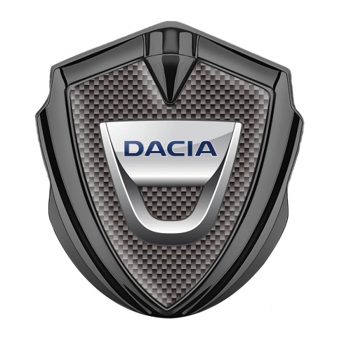 Dacia Emblem Auto Zeichen  Graphit Tonfarbe Braun Carbon mit Klassisch Logo