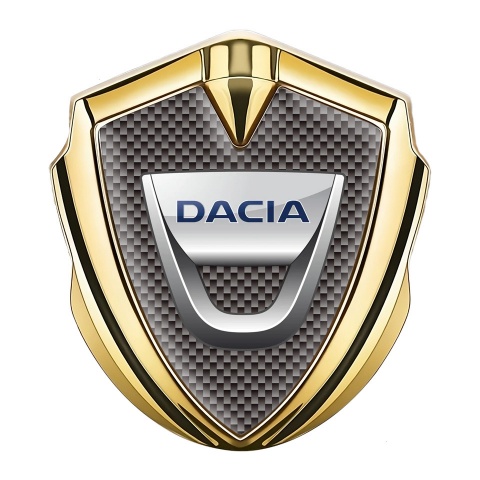 Dacia Emblem Auto Zeichen Goldtonfarbe Braun Carbon mit Klassisch Logo