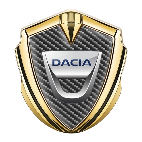 Dacia Emblem Aufkleber Autozubehor Goldtonfarbe Dunkles carbon Mit Klassisch Logo