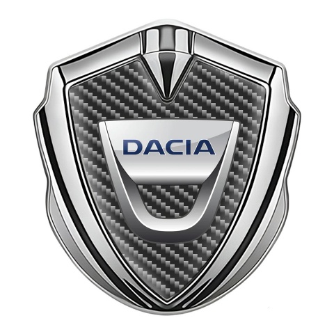 Dacia Emblem Aufkleber Autozubehor Silbertonfarbe Dunkles carbon Mit Klassisch Logo
