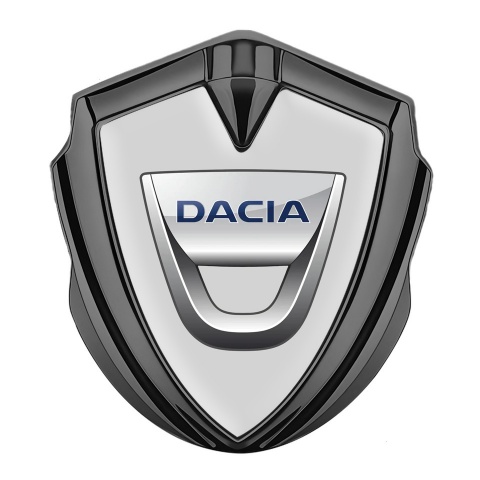 Dacia Selbstklebendes Metallaufkleber Emblem Graphit Tonfarbe Grau Basis mit Klassisch logo