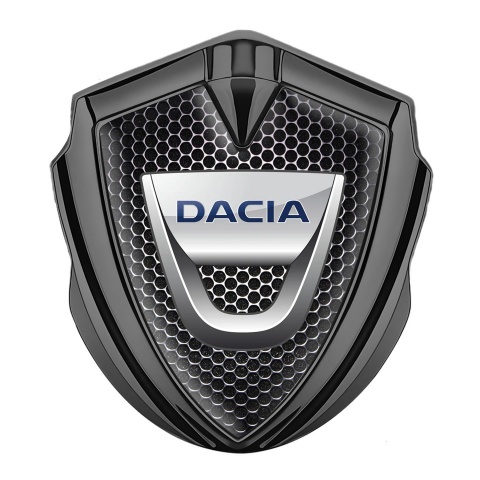 Dacia Seitenflugel Emblem Aufkleber Graphit Tonfarbe Perforierter Stahl mit Klassisch Logo Design
