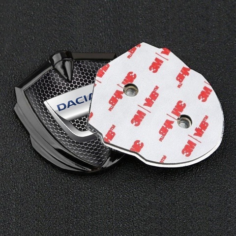 Dacia Seitenflugel Emblem Aufkleber Graphit Tonfarbe Perforierter Stahl mit Klassisch Logo Design
