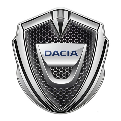 Dacia Seitenflugel Emblem Aufkleber Silbertonfarbe Perforierter Stahl mit Klassisch Logo Design