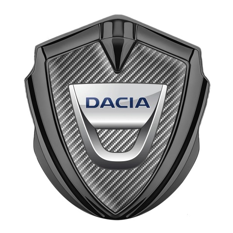 Dacia Emblem Abzeichen Graphit Tonfarbe Hell Carbon mit Klassisch Logo