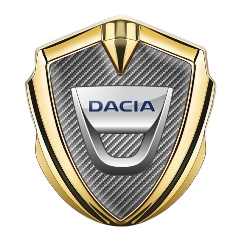 Dacia Emblem Abzeichen Goldtonfarbe Hell Carbon mit Klassisch Logo
