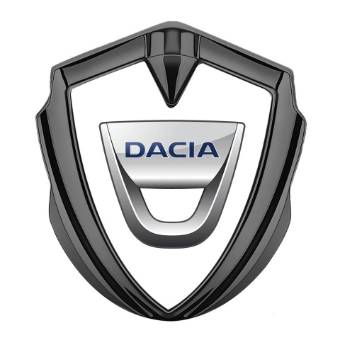 Dacia Emblem Auto Zeichen Graphit Tonfarbe Weiss Basis Mit Klassisch Logo Stil