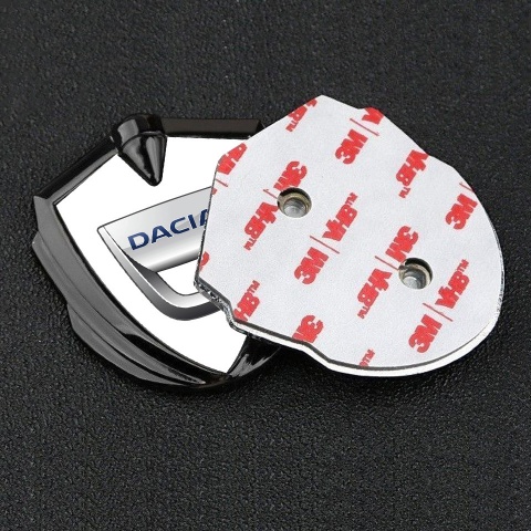 Dacia Emblem Auto Zeichen Graphit Tonfarbe Weiss Basis Mit Klassisch Logo Stil