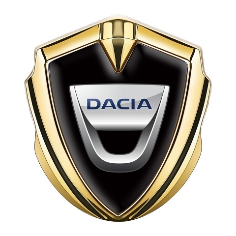 Dacia Emblem Aufkleber Autozubehor Goldtonfarbe Schwarz Basis mit Klassisch Logo