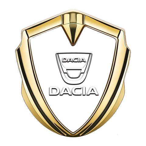 Dacia Emblem Aufkleber Autozubehor Goldtonfarbe mit Weiss Design