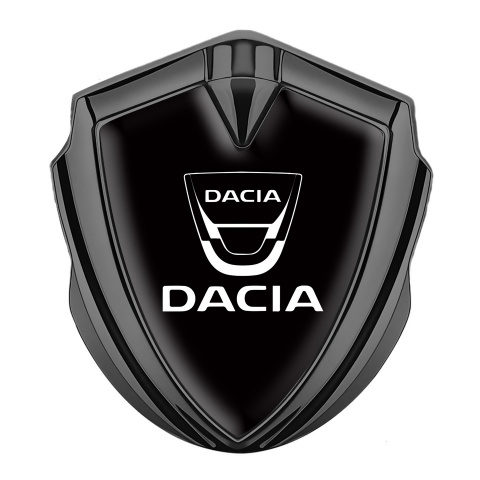 Dacia Selbstklebendes Metallaufkleber Emblem Graphit Tonfarbe Schwarz Vorlage Weiss Logo Stil