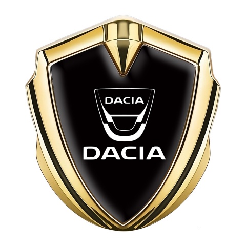 Dacia Selbstklebendes Metallaufkleber Emblem Goldtonfarbe Schwarz Vorlage Weiss Logo Stil