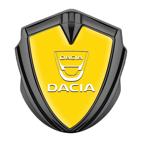 Dacia Seitenflugel Emblem Aufkleber Graphit Tonfarbe Gelb Basis Mit Weiss logo