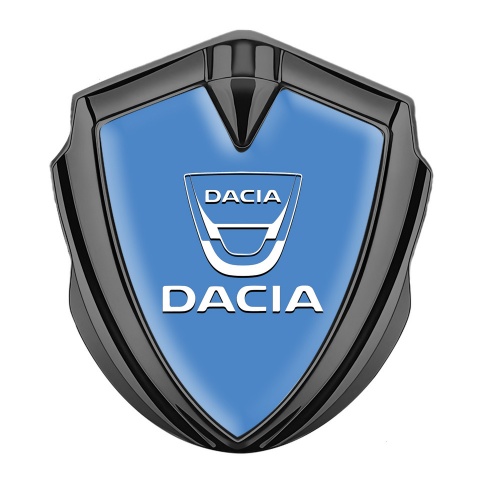 Dacia Emblem Abzeichen Graphit Tonfarbe Blau Basis mit Weiss logo