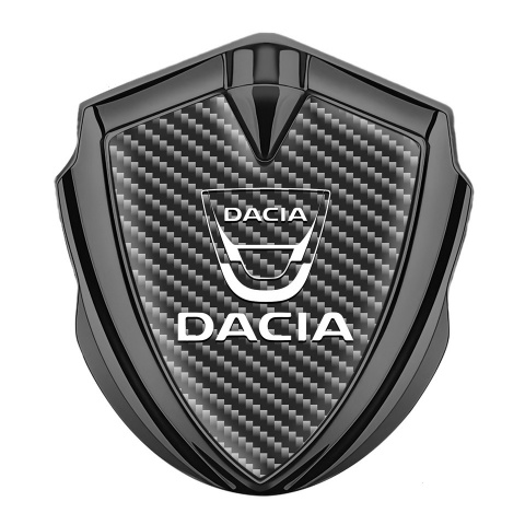 Dacia Emblem Abzeichen selbstklebend Graphit Tonfarbe mit Carbon Version