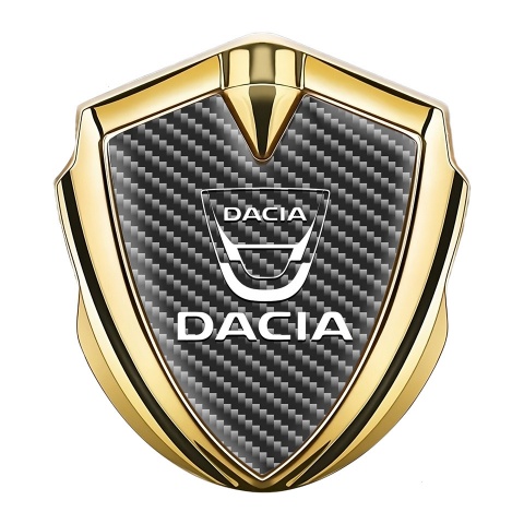 Dacia Emblem Abzeichen selbstklebend Goldtonfarbe mit Carbon Version