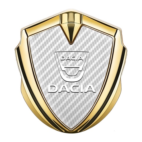Dacia Emblem Auto Zeichen Goldtonfarbe Weiss Carbon Version