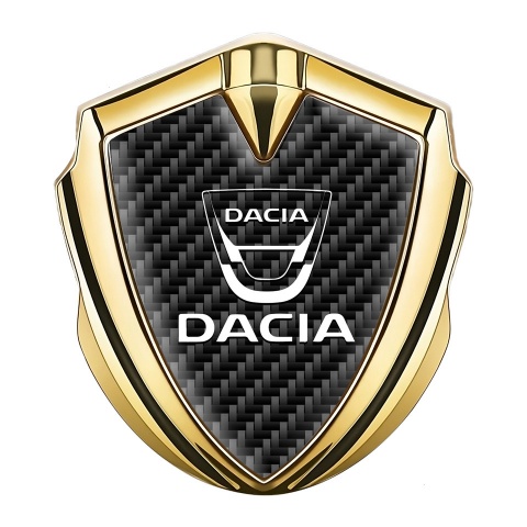 Dacia Selbstklebendes Metallaufkleber Emblem Goldtonfarbe Schwarz Carbon Version