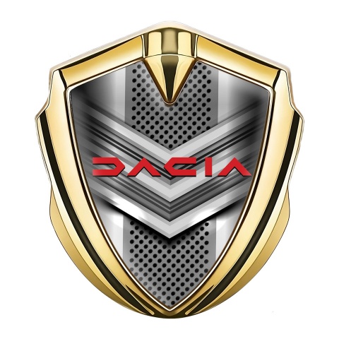 Dacia Abzeichen selbstklebend Goldtonfarbe mit Modernes Design