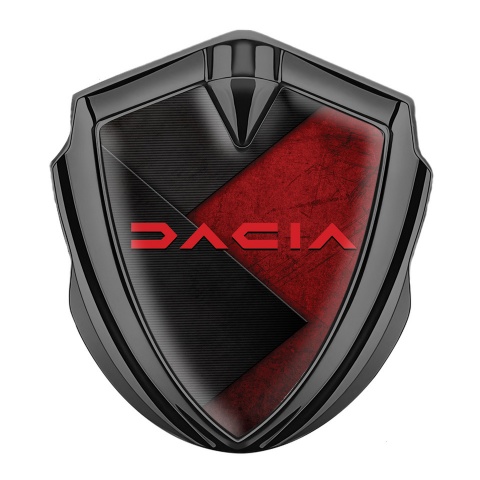 Dacia Emblem Auto Zeichen Graphit Tonfarbe Schwarz Rote Textur Design
