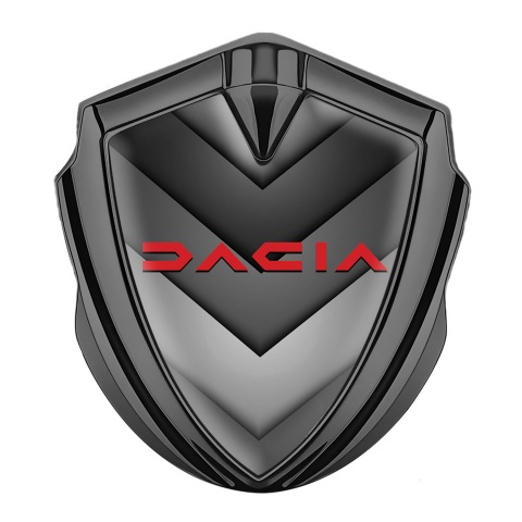 Dacia Selbstklebendes Metallaufkleber Emblem Graphit Tonfarbe Schwarz Grau V Form Elemente