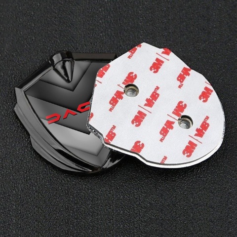 Dacia Selbstklebendes Metallaufkleber Emblem Graphit Tonfarbe Schwarz Grau V Form Elemente
