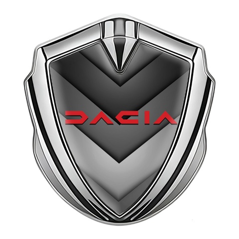Dacia Selbstklebendes Metallaufkleber Emblem Silbertonfarbe Schwarz Grau V Form Elemente