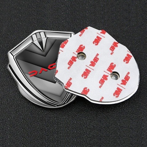 Dacia Selbstklebendes Metallaufkleber Emblem Silbertonfarbe Schwarz Grau V Form Elemente