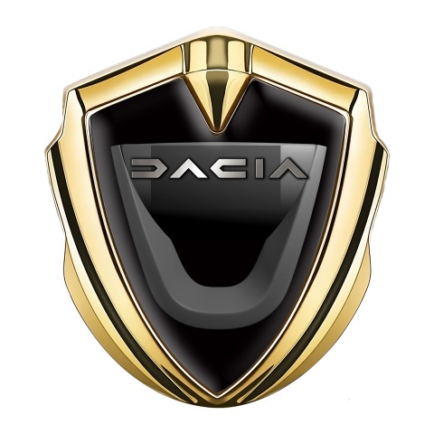 Dacia Emblem Aufkleber Autozubehor Goldtonfarbe Schwarz Basis mit Graphit Logo design