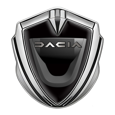 Dacia Emblem Aufkleber Autozubehor Silbertonfarbe Schwarz Basis mit Graphit Logo design