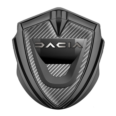 Dacia Seitenflugel Emblem Aufkleber Graphit Tonfarbe Hell Carbon mit Graphit Logo Design