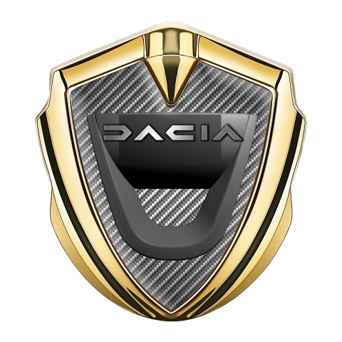Dacia Seitenflugel Emblem Aufkleber Goldtonfarbe Hell Carbon mit Graphit Logo Design