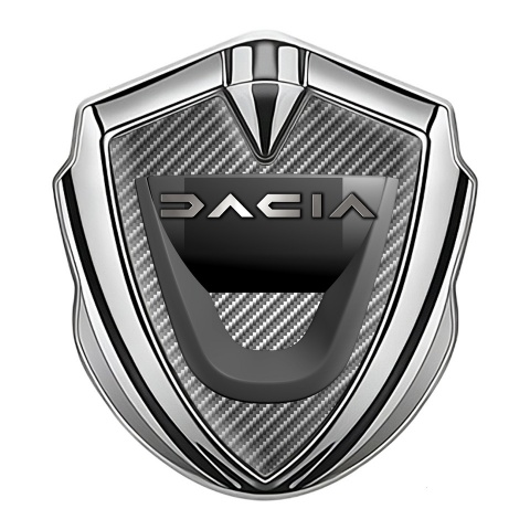 Dacia Seitenflugel Emblem Aufkleber Silbertonfarbe Hell Carbon mit Graphit Logo Design