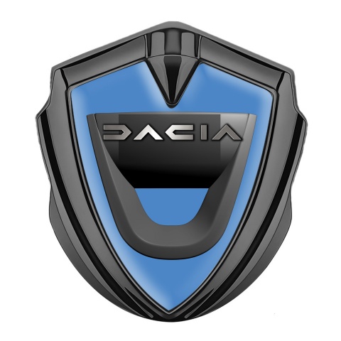 Dacia Emblem Abzeichen selbstklebend Graphit Tonfarbe Blau Basis mit Graphit Logo