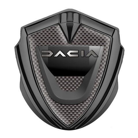 Dacia Selbstklebendes Metallaufkleber Emblem Graphit Tonfarbe Braun Carbon mit Graphit logo design