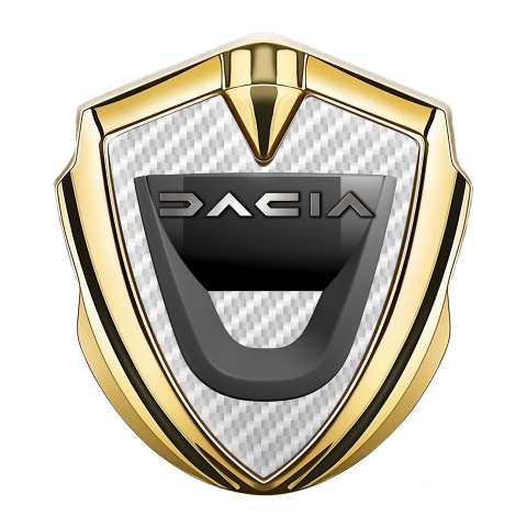 Dacia Emblem Logo Schriftzug Aufkleber Goldtonfarbe Weiss carbon Variante