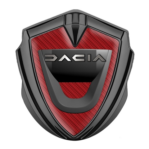 Dacia Seitenflugel Emblem Aufkleber Graphit Tonfarbe Variante mit Rote Carbon