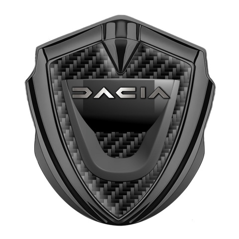 Dacia Emblem Abzeichen Graphit Tonfarbe Variante mit Schwarz Carbon