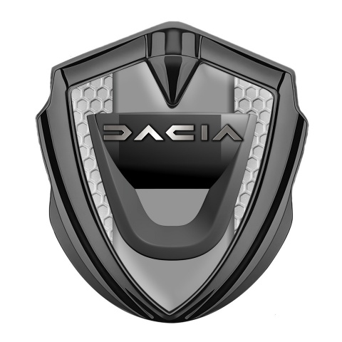 Dacia Emblem Aufkleber Autozubehor Graphit Tonfarbe Wabeneffekt Mit Grau Panel Design